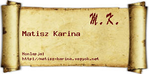 Matisz Karina névjegykártya